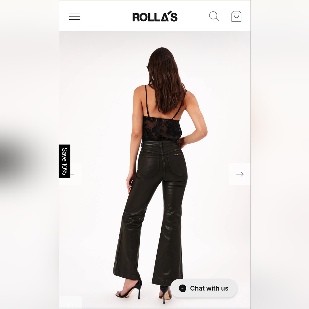 Rolla's East Coast Flare Jeans, Coated Brown, Size 28